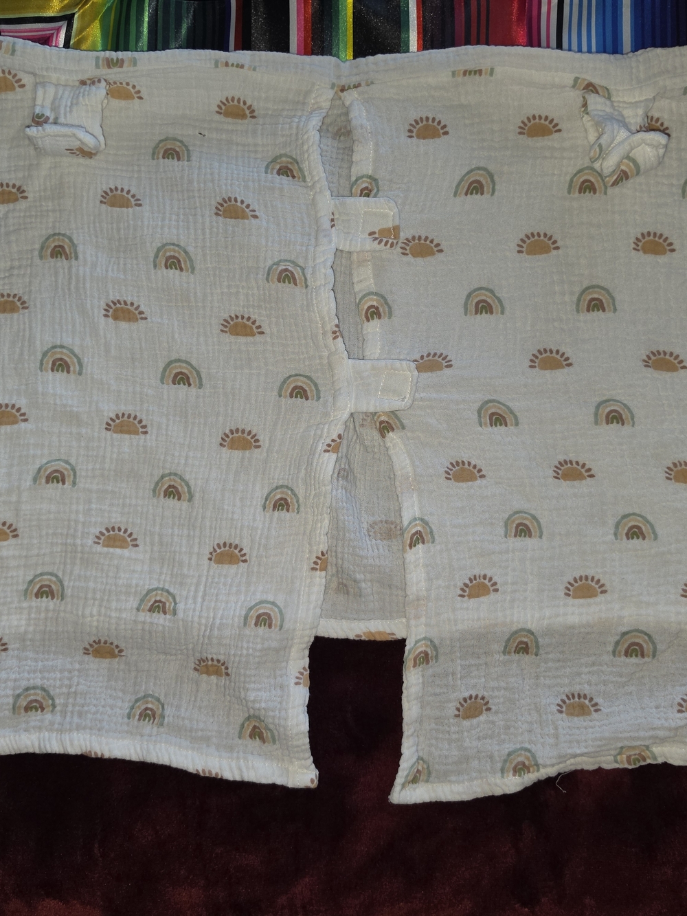 Car Seat Cover - Neutral Sun & Rainbow Print